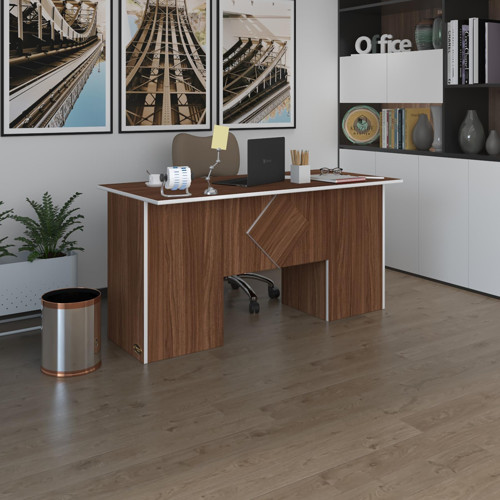 ofis masası kuma kengo cvz 75*150*80 kilitli kapaklı dolap çiftli eşkenar bilgisayar çalışma masası