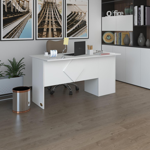 ofis masası yoko ono byz sol 75*130*60 kilitli kapaklı dolap eşkenar bilgisayar çalışma masası