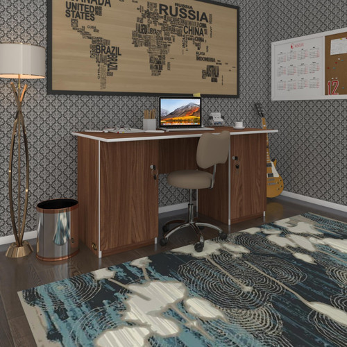 ofis masası masi oka cvz 75*150*80 kilitli kapaklı dolap çiftli bilgisayar çalışma masası