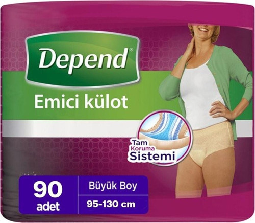 Emici Külot Kadın L Büyük Boy 90 Adet (95-130 Cm)