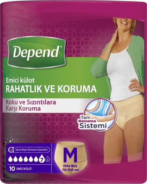Kadın Emici Külot Hasta Bezi Orta Boy Medium Beden 10'lu * 6 Adet