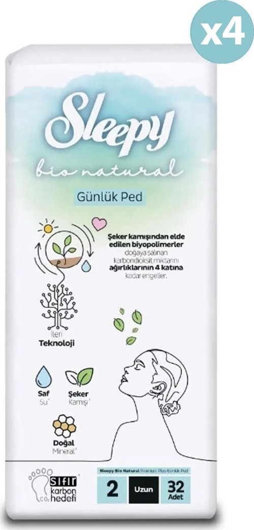 Bio Natural Premium Plus Günlük Ped Uzun 128 Adet Ped