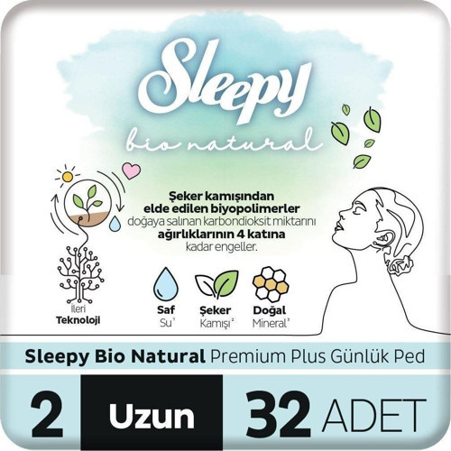 Bio Natural Premium Plus Günlük Ped Uzun 32 Adet Ped