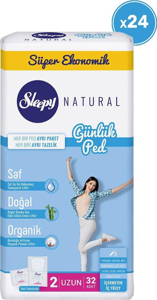 Natural Günlük Ped Uzun 24X32=768 Adet Ped