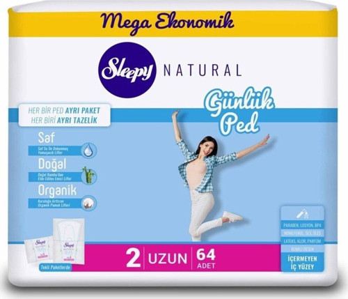 Natural Günlük Ped Uzun 64 Adet