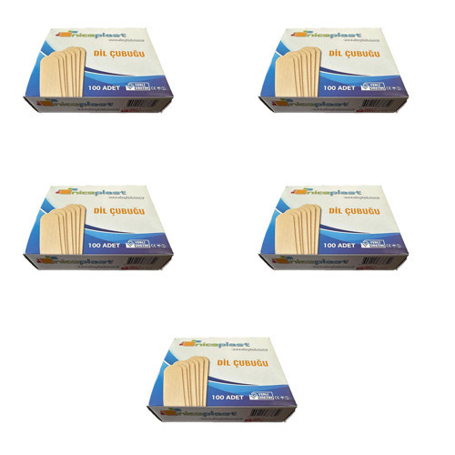 Dil Çubuğu Ahşap Maket Çubukları 2 x 14 Cm. - 50 Adetlik 5 Paket