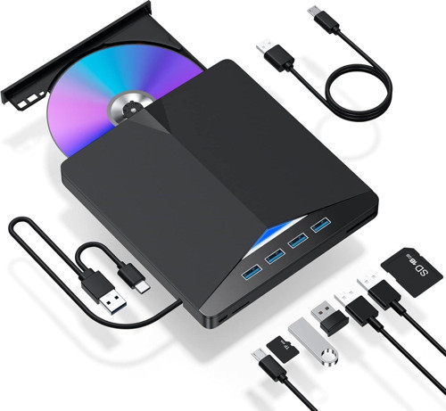 Harici CD DVD Rom Yazıcı Okuyucu USB 3.0 HUB Çoğaltıcı TF SD Kart Okuyucu 7in1