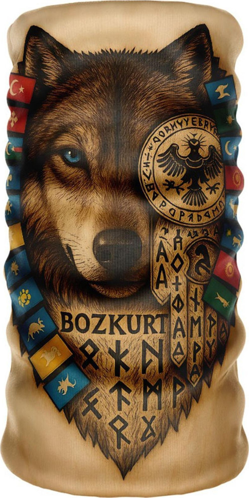 Extreme Outdoor Spor , Motorcu ve Bisiklet Kullananlara Özel Desenli Buff Boyunluk Bandana Balaklava (kurt-192)