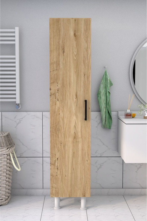 5 Raflı Banyo Boy Dolabı Beyaz Çam