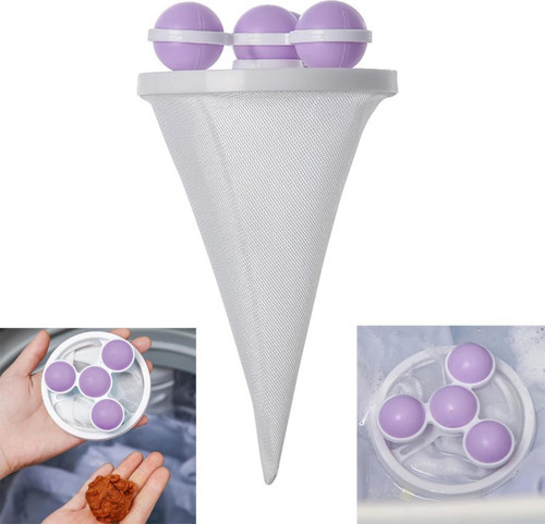SN-26621 Mor Çok Fonksiyonlu Çamaşır Makinesi İçin Yıkanabilir Toz Tüy Toplayıcı