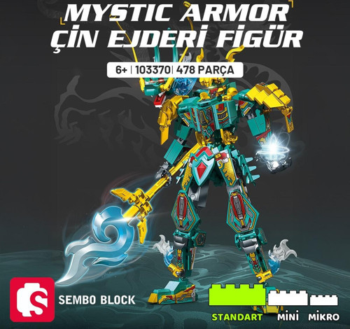 Mystic Armor Çin Ejderi Figür Yapı Bloğu Seti 478 Parça