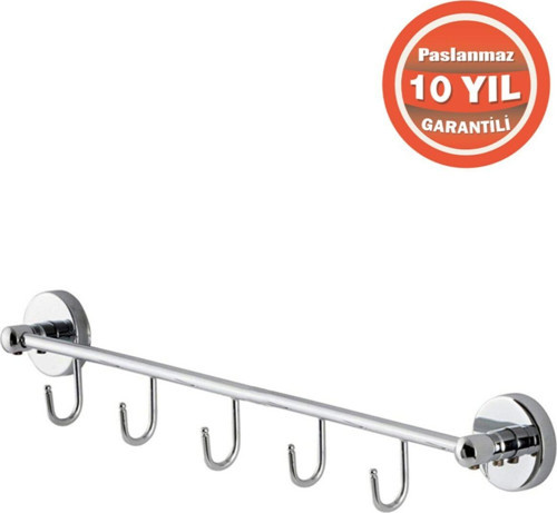 Paslanmaz Pirinç 5'Li Banyo Askısı Set Askılık