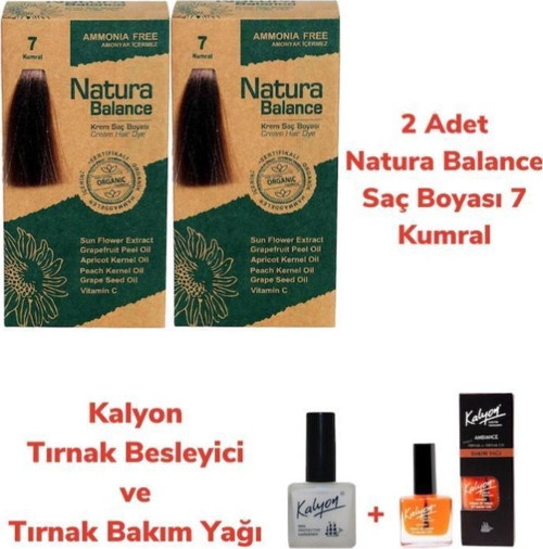 SAÇ BOYASI 7 KUMRAL 2 ADET + KALYON TIRNAK BESLEYİCİ VE BAKIM YAĞI