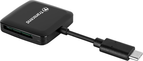 TS-RDC3 SD/microSD, USB 3.2 Gen 1, Siyah, Type C Kart Okuyucu