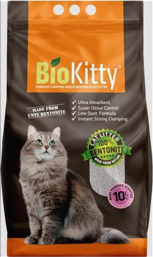Bebek Pudrası Kokulu 10 lt Bentonit Kedi Kumu