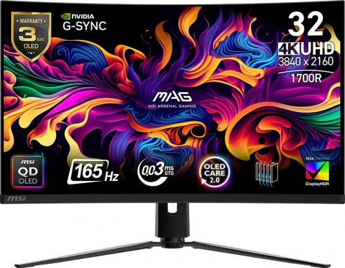 MAG 321CUP QD-OLED 31.5 3840x2160 UHD 165Hz 0.03 ms HDMI DP Type-C HDR 400 G-Sync Curve 1700R Q