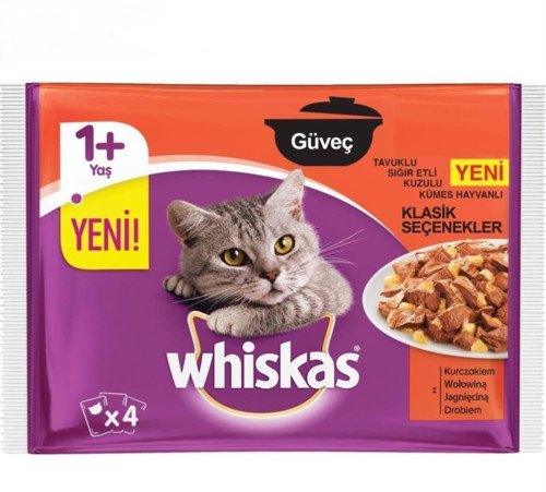 Pouch Güveç Klasik Seçenekler Kedi Konservesi 4 x 85 Gr