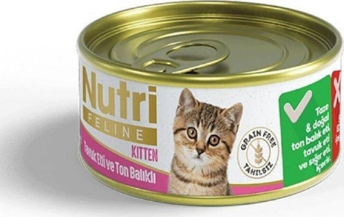 Tahılsız Tavuklu Ton Balıklı Yavru Kedi Konservesi 85 Gr
