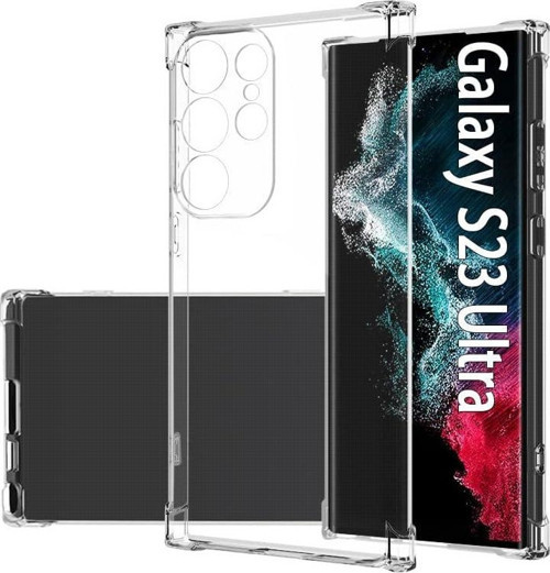 Samsung Galaxy S23 Ultra Uyumlu Darbe Önleyici Sararmaya Dayanıklı Airbag Korumalı Ultra Slim TPU Şeffaf Silikon Kılıf