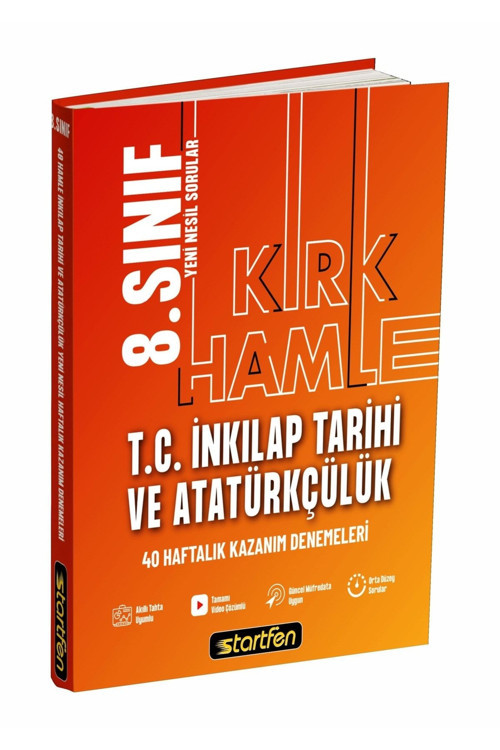 8. Sınıf T.C. İnkılap Tarihi Ve Atatürkçülük 40 Hamle Haftalık Kazanım Denemeleri / 9786258448788