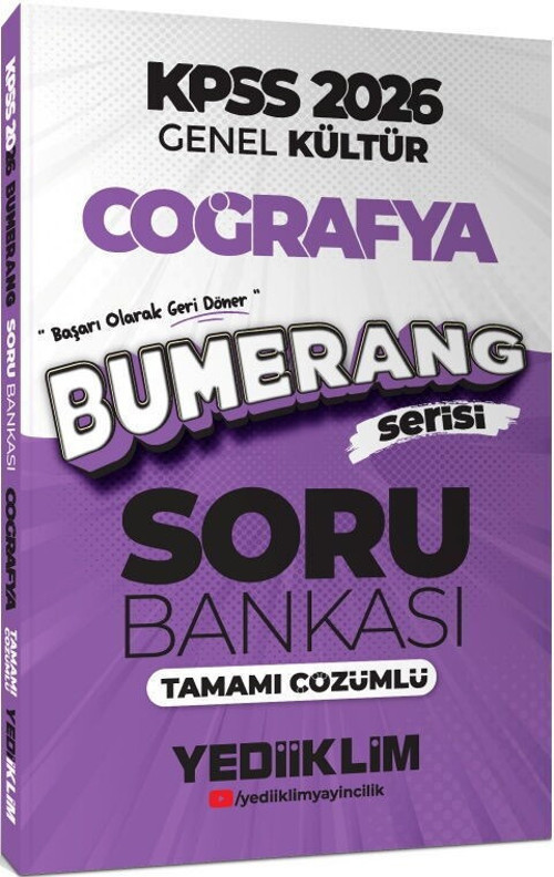 2026 KPSS Genel Kültür Bumerang Coğrafya Tamamı Çözümlü Soru Bankası Yediiklim Yayınları