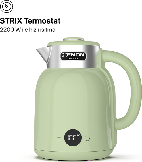 Akıllı Kettle 1.5LT Hacimli Ön Ayarlı Isıtma Özellikli Led Ekranlı 360° Dönebilen 2200W Su Isıtıcı X7101