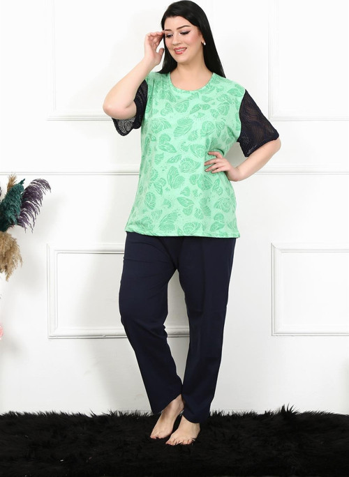 Kadın 5XL-6XL-7XL-8XL Büyük Beden Kısa Kol Pijama Takım 75004