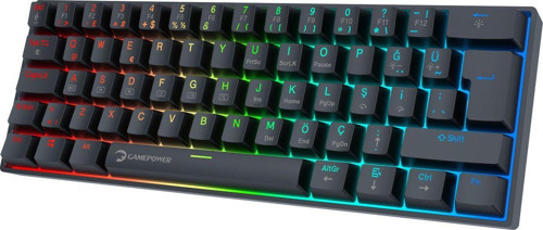 Lyra 60M RGB TKL Blue Switch Kablolu Klavye - Siyah