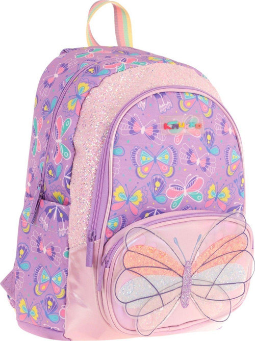 Kids Üç Gözlü (Kız Çocuk) Okul Sırt Çantası (Nakışlı Kelebek Desenli) - L5222