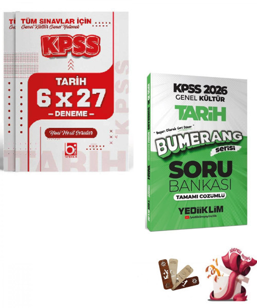 2026 KPSS Tarih Bumerang Çözümlü Soru Bankası ve Deneme Seti Bigelio ve Yediiklim Yayınları