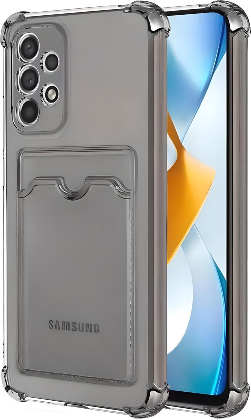 Samsung Galaxy A32 Uyumlu Kamera Korumalı Kartlıklı Köşeleri Airbag Tasarımlı Darbe Önleyici Şeffaf Silikon Kılıf