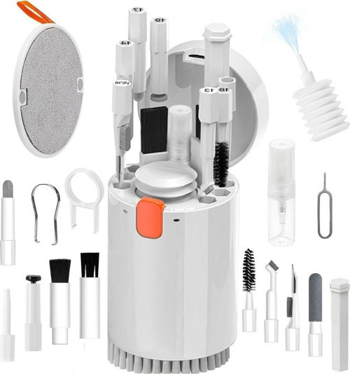 BUFFER® 20 Parça Çok Fonksiyonlu Bilgisayar Temizleme Seti Klavye Cep Telefonu Kablosuz Kulaklık Temizleme Kalemi Toz Alma Multi Temizlik Kiti 20in1