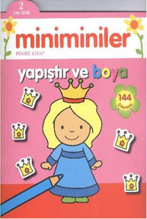Miniminiler Pembe Kitap Yapıştır ve Boya - 2 Yaş Üstü
