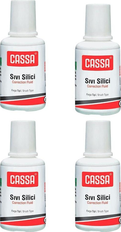 Sıvı Silici Daksil 4 Adet Cassa 18 ml Fırçalı Sıvı Düzeltici Daksil Yazı Düzeltici Okul Ofis Büro Fırça Uçlu Daksil