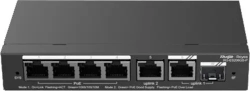4Port Rg-Es206Gs-P Gıgabıt 1-Uplınk 1-Sfp 54W Full Poe Cloud Yonetılebılır Desktop Swıtch
