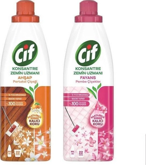 Cif Konsantre Zemin Uzmanı Ahşap 895 ml Konsantre Zemin Uzmanı Fayans Pembe Çiçekler 895 ml