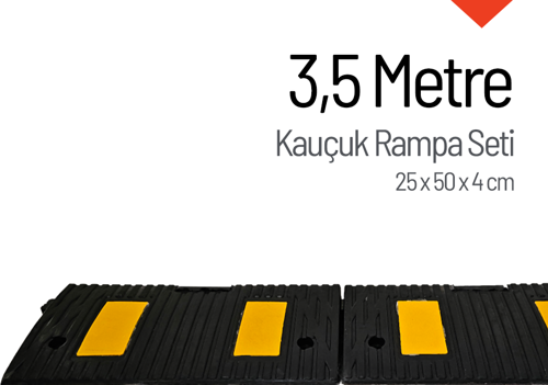 Kauçuk Rampa, Otopark Rampası, Kaldırım Rampası 25 x 50 x 4 cm 3,5 Metre