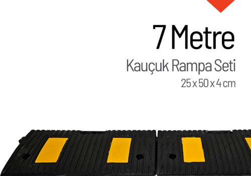 Kauçuk Rampa, Otopark Rampası, Kaldırım Rampası 25 x 50 x 4 cm 7 Metre