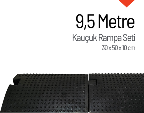 Kauçuk Rampa, Otopark Rampası, Kaldırım Rampası 30 x 50 x 10 cm 9,5 Metre