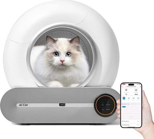 Akıllı Kedi Tuvaleti - Otomatik Temizlenen Kapalı Kedi Kum Kabı - (Poşet Hediyeli ve Elekli Paspas)