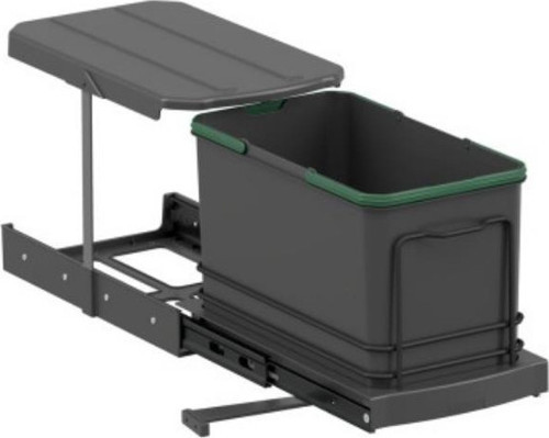 S-2573-A Teleskopik Raylı Plastik 16 Lt. Gri Çöp Kovası