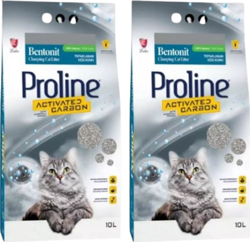 Proline Aktif Karbonlu Topaklanan Kedi Kumu 10 Lt X 2 Adet