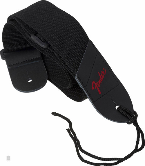 P-GSF-7-R Gitar Askısı Original Black polyester Guitar Strap With Red Fender Logo
