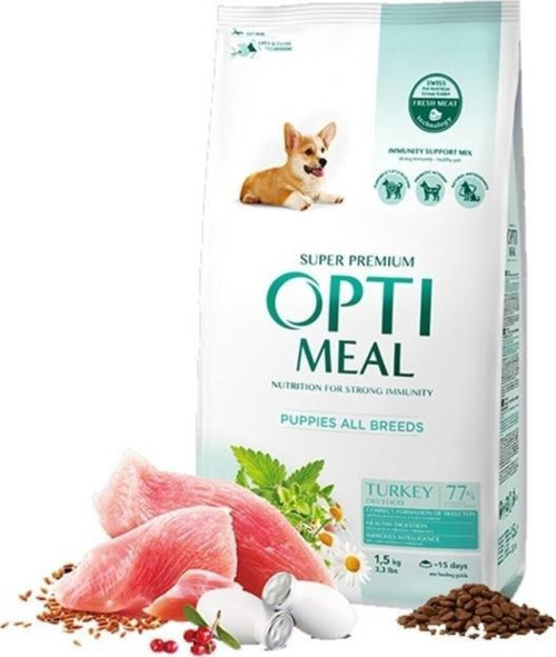 Hindi Etli ve Pirinçli Yavru Köpek Maması 1,5 Kg