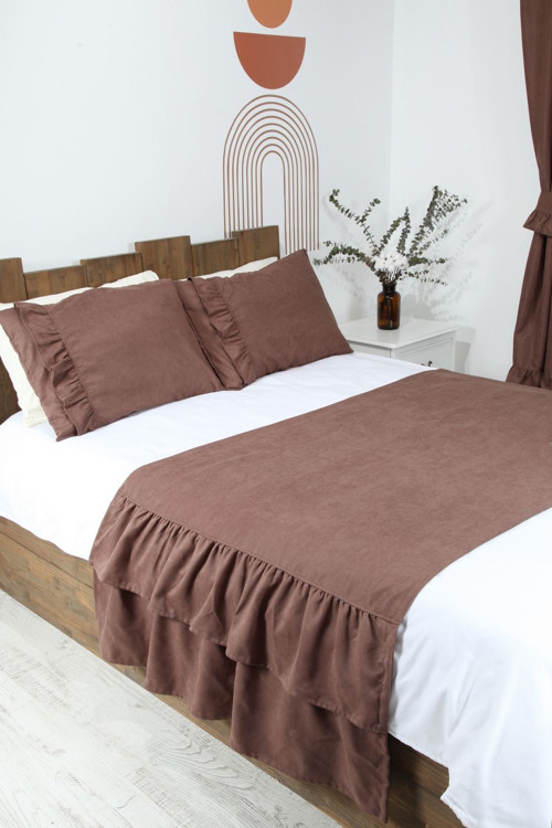 Poli Yatak Runner Takımı Fırfırlı 80X240 Cm