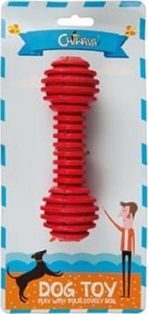 Lastik Halter Köpek Oyuncağı (Kırmızı) 15 cm