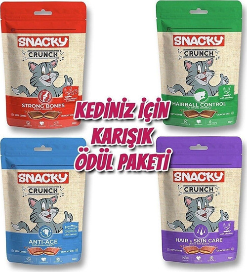 Crunch Kedi Ödül Seti Eklem Sağlığı Deri Tüy Sağlığı Tüy Yumağı Kontrolü Yaşlanma Karşıtı