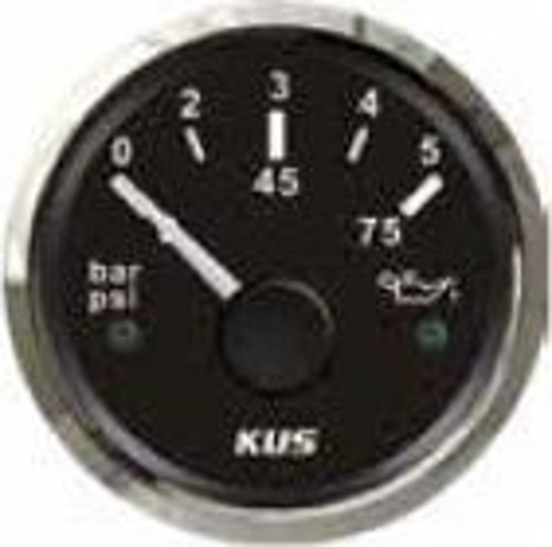 Yağ Basınç Göstergesi 10Bar Ø52Mm Siyah 12/24V