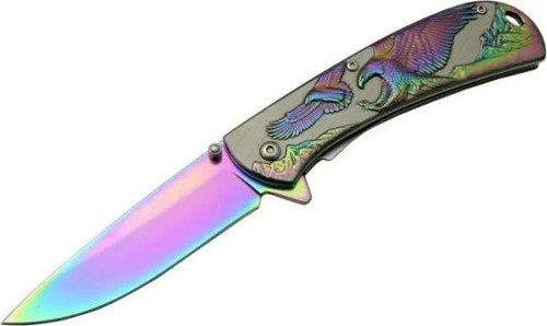 Kartal Çift Gökkuşağı 20 Cm Kamp / Outdoor Çakı 21cm - Yarı Otomatik, Kemerlikli, Kutulu