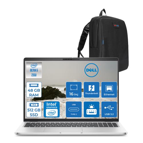 Pro 16 Plus Ultra Core 5 235U 48GB Ddr5 512GB SSD Intel Graphics 16" Fhd+ 300NIT Windows 11 Home Taşınabilir Bilgisayar U5235U165UH17 + Zettaçanta